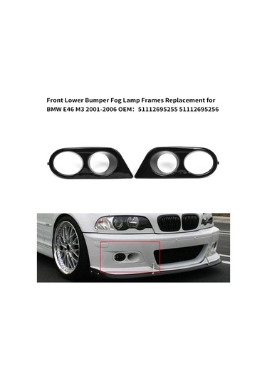 Geeroyoo Ön Alt Tampon Sis Lambası Çerçeveleri Sis Lambası Kapakları Bmw E46 M3 2001-2006 İçin Yedek 51112695255 51112695256