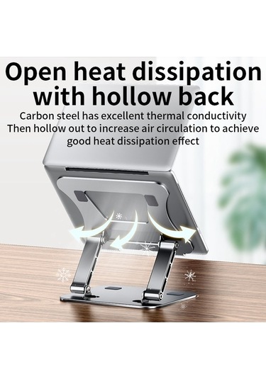 Ebitda Ayarlanabilir Alüminyum Dizüstü Bilgisayar Standı, 11-17,3 İnç, Katlanabilir, Hafif, 88 Lbs Dayanıklı, Soğutucu