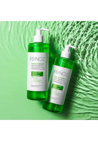 Sinoz Yağlı ve Karma Ciltler için Sebum Dengeleyici Yüz Temizleme Jeli 400 ﻿ML