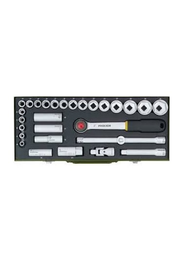 Proxxon 23000 1/2" Cırcır Kollu 29 Parçalı Lokma Takımı
