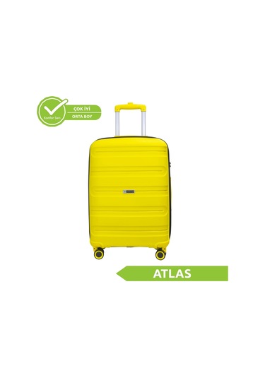 Vegmann Polipropilen Pp Atlas Sarı Orta Boy Valiz Sarı