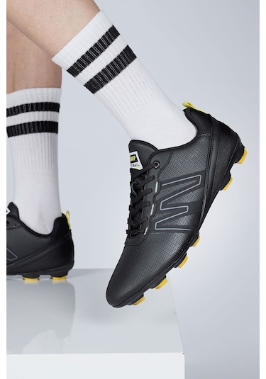 Jump 28524 Siyah Çim Halı Saha Krampon Futbol Ayakkabısı