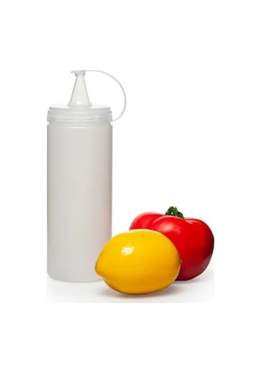 4 Adet Şeffaf Plastik Sosluk Ketçap Mayonez Sos Şişesi Şeffaf