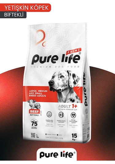 Purelife Prime Biftekli Yetişkin Köpek Maması 15 KG