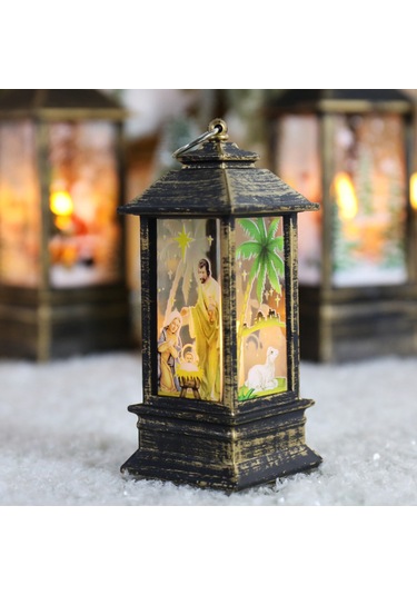 Teltree Noel Işıklı Dekoratif Masa Süsü - Küçük Boy İsa Figürü, Ag13 Pil Dahil, Retro Noel Vibe, Plastik Malzeme, Akşam Lambası Diğer