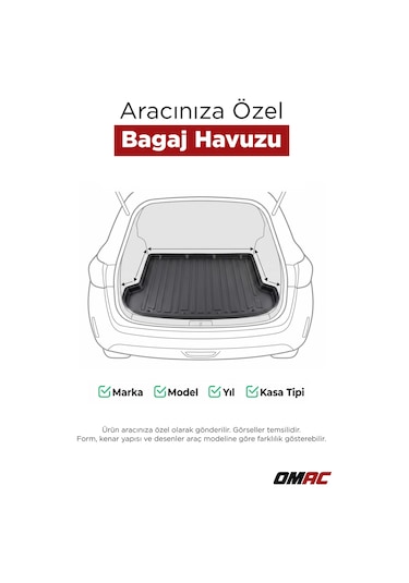 Fiat Palio 1998-2002 Arası Uyumlu Araca Özel Kauçuk Tpe Bagaj Havuzu Siyah
