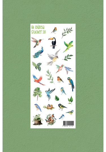 M28 Kuş Temalı Sticker Seti Çok Renkli