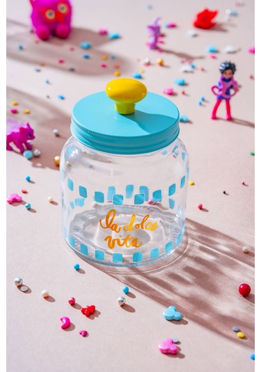 Vicenza Renkli Cam Kavanoz - 600 Ml Renkli