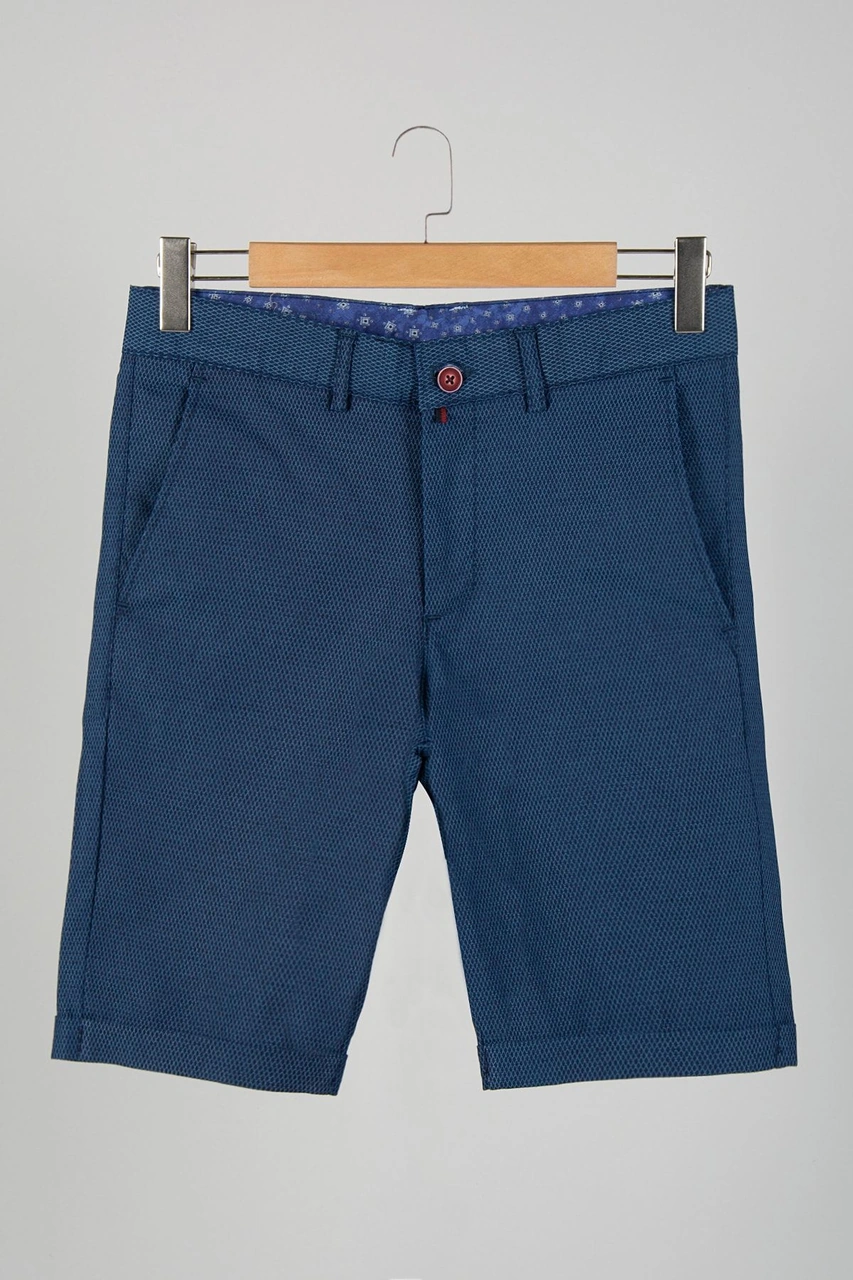 Veaven Erkek Lacivert Slim Fit Keten Şort Vavn9y-2200196-5 Lacivert