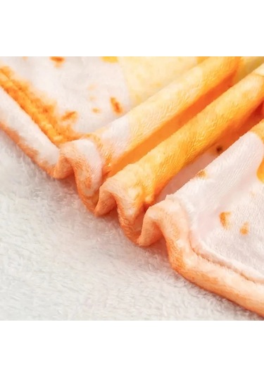 1 Adet Sıcak Ve Rahat Pizza Flanel Battaniye-seyahat Ve Ev Diğer