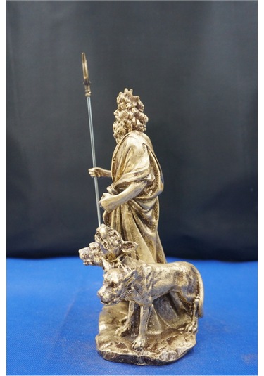 Hades Heykel Biblo Tasarım 25 Cm Mitolojik Obje Hediyelik Eşya Ev Dekor Altın