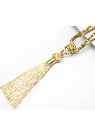 Altın 1 Adet El Yapımı Yüksek Kaliteli Perde Tiebacks El Dokuma Holdbacks Ev Dekoratif Püsküller Tiebacks 12 Renk