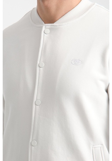 Shooter Sportswear Erkek Sweatshirt Düğmeli Ekru Standart Kalıp Ekru