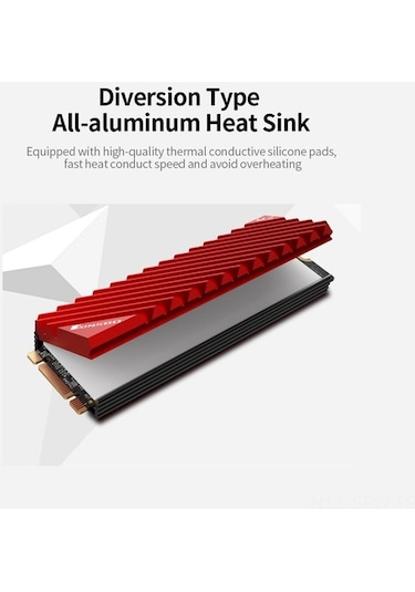 Besthome1 M.2 2280 Ssd Soğutucu, Alüminyum Isı Emici, Termal Pedli, Araçsız Tasarım, Kırmızı