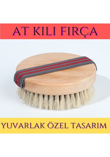 Efsoon Organics Yuvarlak Doğal At Kılı Selülit Fırçası
