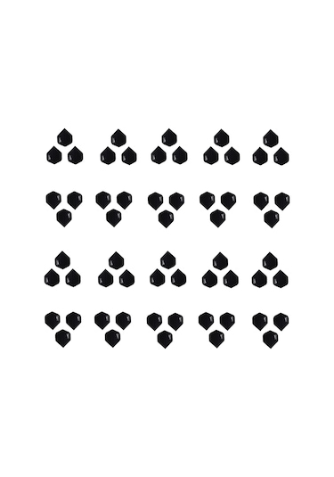 60 Adet (20 Set) Dartsan Dart Flight-Flayt. Siyah. 100 Micron PET