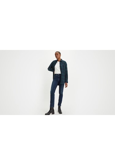 Levi's Rise Straight Kadın Jean Pantolon - Blue Swell-1595 Dark İndigo - Worn İn Levi's Rise Straight Kadın Jean Pantolon - Blue Swell-1595 Dark İndigo - Worn İn