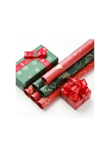 Yılbaşı Tasarımlı Çiçek Ambalaj Kağıdı, Hediye Paketleme Kağıdı,