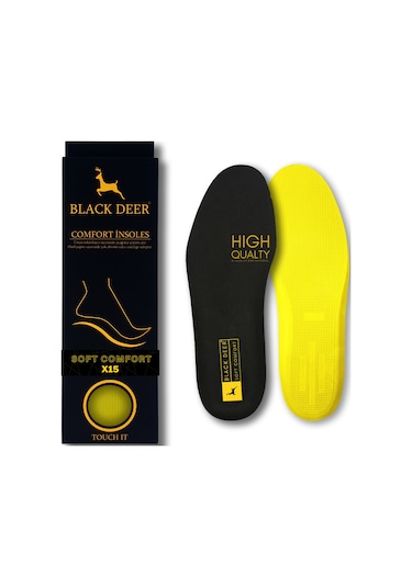 Black Deer Hyper Boost X15 Soft Comfort Ortopedik Tabanlık - Siyah - Sarı
