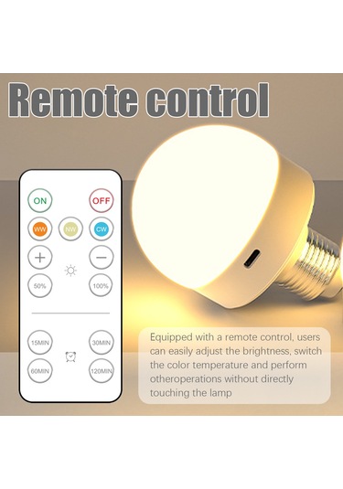 Inf Şarj Edilebilir Led Ampul, 3 Renk Sıcaklığı Ve Uzaktan Kumandalı E26/e27 Lamba Duyu Diğer