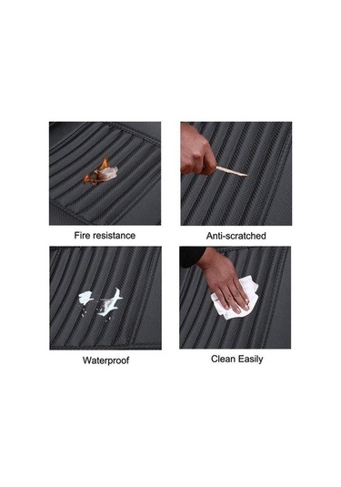 Novahub Yüksek Kalite Siyah Pu Deri Araba Koltuk Minderi Takım, İnce Bel Arkalığı, Kolay Kurulum, Telefon Cep, Çoğu Araba İçin Uygun