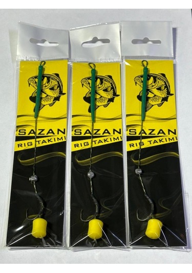 Hazır Yüzen Sazan Rig Takımı Yuvarlak Yüzen Dumble Silikon 3 Adet