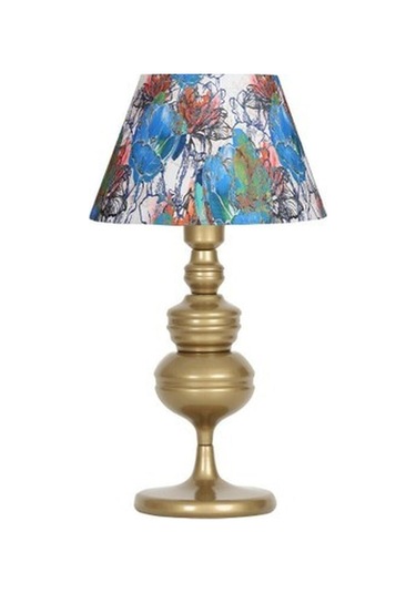 Vinner Munch Eskitme Kaplama Metal Abajur - Flowers Desenli-60835 Renkli