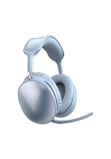 Başa Takılan Bluetooth Kulaklıklar Uzun Ömrü Katlanır Mikrofon Oyun Kulaklıkları Yüksek Ve Kulaklara Basmaz Blue