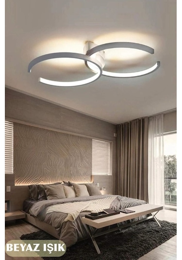 Hol,antre,yatak Odası,çocuk Odası İçin C Modern Ledli Avize Beyaz