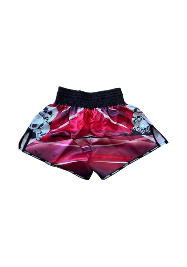 Dijital Özel Tasarım Kıck Boks Şort Djt-105 Beyaz - Kırmızı