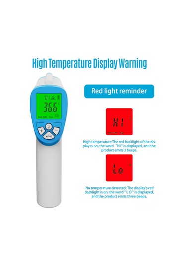 Teltree Mavi Elden Tutulan Entegre Infrared Test Cihazı - Dokunmadan Yüz Sıcaklığı Ölçer, Hızlı Ve Hassas Ölçüm, Yüksek Sıcaklık Uyarısı Pil Yok