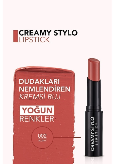 Flormar Yarı Parlak Stick Ruj- Creamy Stylo Lipstick -002 Blushy -8682536013628