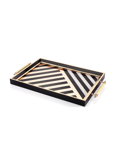 Schafer Kunst Gold/Siyah06 Tepsi 1 Parça