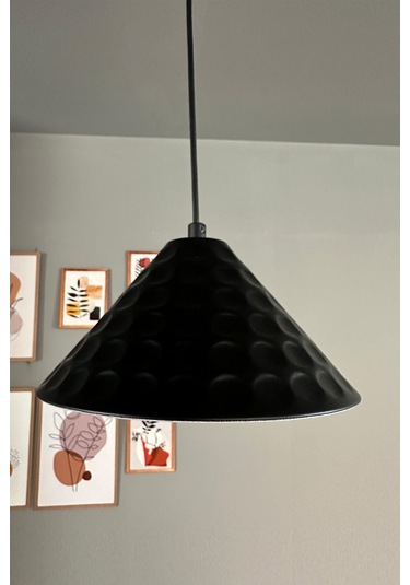 Rumy Siyah Tekli Avize Retro Sarkıt Ofis Showroom Salon Mutfak Avizeleri Siyah