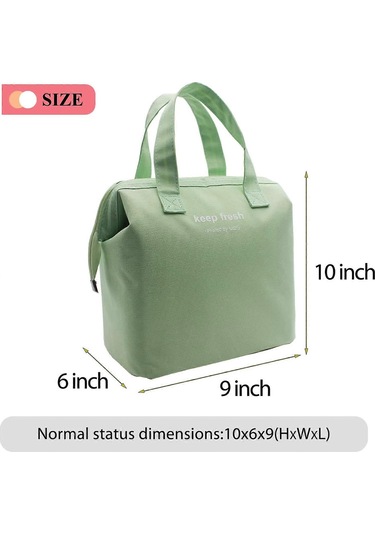 Yalıtımlı Öğle Yemeği Çantası Basit Bento Soğutucu Öğle Yemeği Kutusu Çantası Kadınlar Erkekler Yetişkinler Piknik İş Yürüyüş Plaj Açık Yeşil Çok Renkli