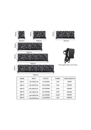 Geeksen Akvaryum Soğutma Fanı 2 Lü, 2 Seviye Ayar, Suda 2-4 C Düşürür, Siyah, Amerikan Standartı
