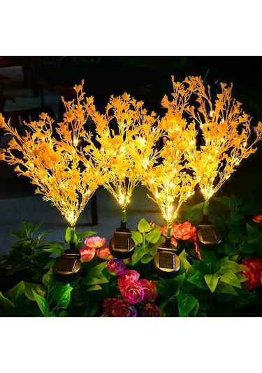 2'i Güneş Enerjili Buğday Başak Led Bahçe Lambası - Dekoratif Solar Bahçe Aydınlatması 2 Adet
