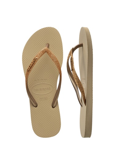 Havaianas Kids Slim Glitter Kadın Plaj Terliği 4146975 Dore Altın