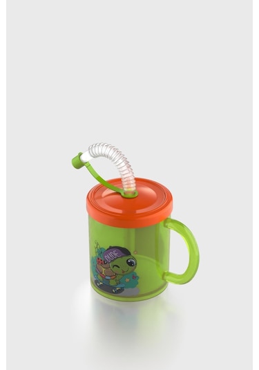 Renga Ruby Kaplumbağa Desenli 210 Ml Pipetli Kulplu Pp Bebek Bardağı 142026 Yeşil-turuncu Yeşil