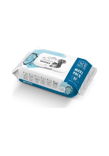 M-Pets Antibacterial Kedi Köpekler İçin Temizlik Mendili 80'li