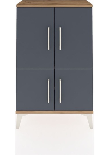 Arges Komodin 2 Raflı 4 Kapaklı 60x30x96 Çam-antrasit Atlas Çam