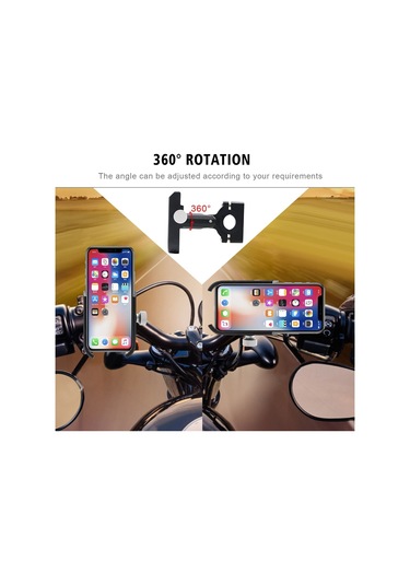 Motosiklet Alüminyum Alaşımlı Basınçlı Döküm Cep Telefonu Tutucu Braketi, Gidon Versiyonu Siyah Siyah