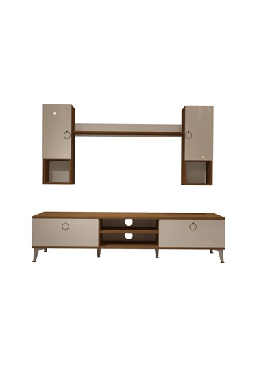 Decoraktiv Eko 5da Mdf Dvd Gold Tv Ünitesi Tv Sehpası Ceviz - Beyaz