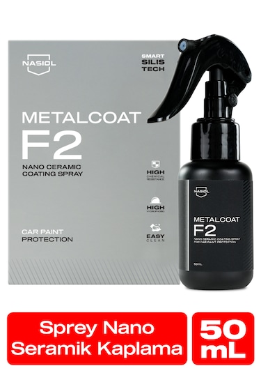 Nasiol Metalcoat F2 Araç Sprey Nano Seramik Kaplama ve Boya Koruma 1 Yıl Dayanım 50 ML Su Leke İtici