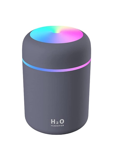 Humidifier Hava Nemlendirici USB Buhar Makinesi Işıklı Oda Araç Aroma Difüzörü H2O - Beyaz