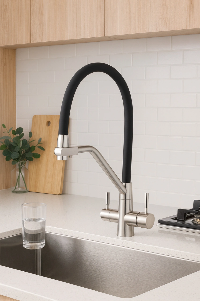 Fleko Best Inox Arıtmalı Mutfak Bataryası Siyah