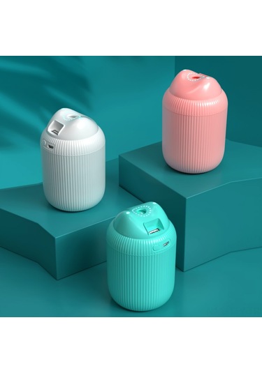 Dianziye Kedi Desenli Mini Nemlendirici - Usb Taşınabilir 220ml Ultrasonik Buhar Atomizer 7 Renk Led Işıklı Sessiz Oda Araç Ev Kullanıma Uygun