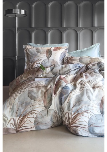 İssimo Home Ashi %60 Tencel Lyocell %40 Pamuk Dijital Saten Çift Kişilik Nevresim Takımı Çok Renkli