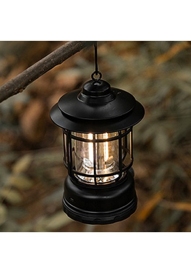 Symbee Siyah Taşınabilir Kamp Lambası - Usb Şarjlı, Ipx4 Su Geçirmez, Fonksiyonel Outdoor Aydınlatma Ve Dekoratif Işık Kaynağı Siyah