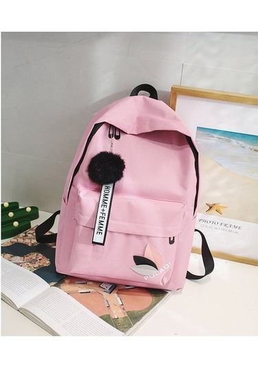 Lebeigo Sokak Trendi Kore Tarzı Kanvas Sırt Çantası Gri